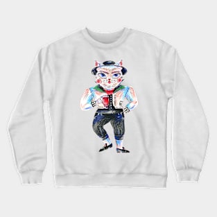 Cat in Norwegian national costume Crewneck Sweatshirt